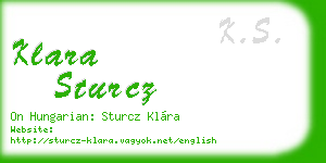 klara sturcz business card